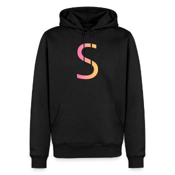 S - Männer Premium Bio Hoodie - Schwarz - Vorne - Nico (187cm)