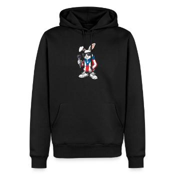 Bunny with Puerto Rico Hoodie Music - Sweat à capuche Premium bio Homme - noir - Devant - Nico (187cm)