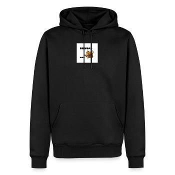 Maman du Bengale jouant au chaton - Sweat à capuche Premium bio Homme - noir - Devant - Nico (187cm)