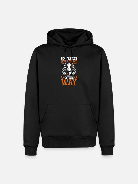 Funny Halloween Pumpkin Pregnancy - Männer Premium Bio Hoodie - Schwarz