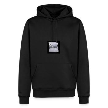 Relax! - Männer Premium Bio Hoodie - Schwarz - Vorne - Nico (187cm)