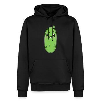 concombre - Sweat à capuche Premium bio Homme - noir - Devant - Nico (187cm)