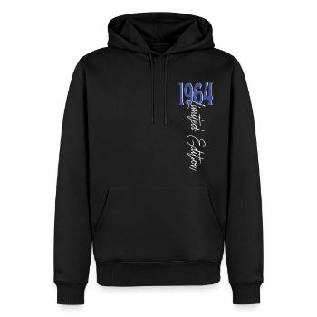 1964 Vintage anniversaire drôles dictons - Sweat à capuche Premium bio Homme - noir - Devant - Nico (187cm)