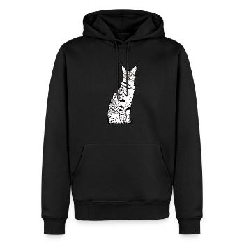 Katze weiß weiße Katzen Kätzchen cute - Männer Premium Bio Hoodie - Schwarz - Vorne - Nico (187cm)
