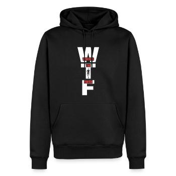 WTF Wo ist das Ziel - Running Runner - Männer Premium Bio Hoodie - Schwarz - Vorne - Nico (187cm)