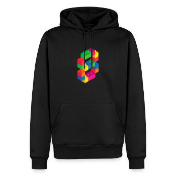 Cute Block Building 8th Birthday Gift 8 Year Old - Men’s Premium Organic Hoodie - black - Front - Nico (187cm)