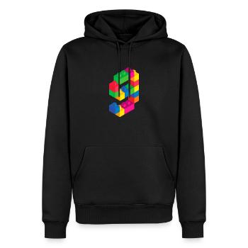 Cute Block Building 9TH Birthday Gift 9 Year Old - Men’s Premium Organic Hoodie - black - Front - Nico (187cm)