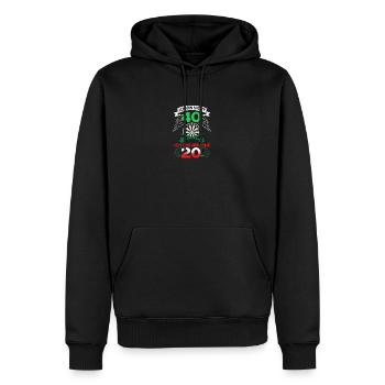 Ich bin nicht 40 ich bin double 20 - spaßiges - Männer Premium Bio Hoodie - Schwarz - Vorne - Nico (187cm)