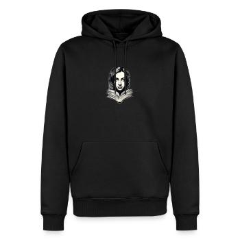 BookVogue: Worte, die modisch wirken. - Männer Premium Bio Hoodie - Schwarz - Vorne - Nico (187cm)