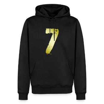 7 Nombre Vintage - Sweat à capuche Premium bio Homme - noir - Devant - Nico (187cm)