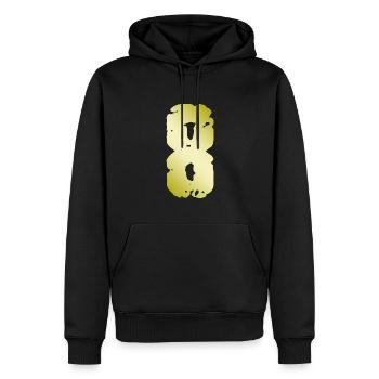 8 Nombre Vintage - Sweat à capuche Premium bio Homme - noir - Devant - Nico (187cm)