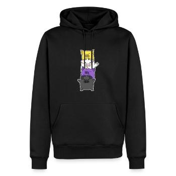 Nichtbinäres Flaggenschwein-Design für Enbys - Männer Premium Bio Hoodie - Schwarz - Vorne - Nico (187cm)