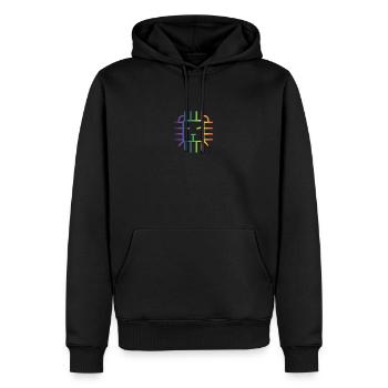 Lion de la fierté - Sweat à capuche Premium bio Homme - noir - Devant - Nico (187cm)