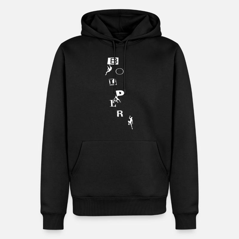 Boulder mit Klettergriffe - Männer Premium Bio Hoodie - Schwarz