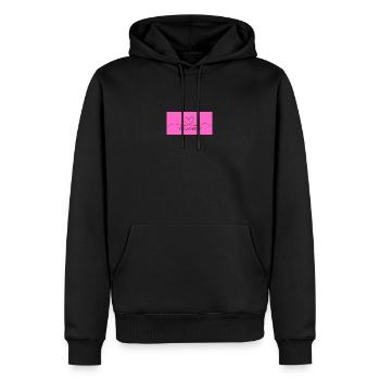LOOVVVEEE - Männer Premium Bio Hoodie - Schwarz - Vorne - Nico (187cm)