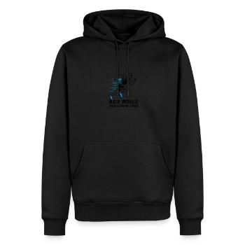 Men's Funny Bald Runner Hair Would Only Slow Me - Männer Premium Bio Hoodie - Schwarz - Vorne - Nico (187cm)
