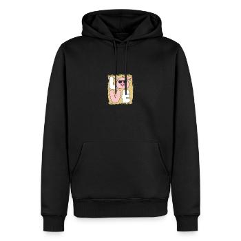 Cochon - Sweat à capuche Premium bio Homme - noir - Devant - Nico (187cm)