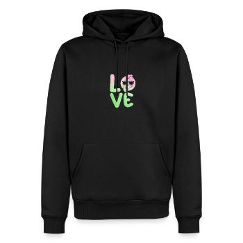 Truthahn - Männer Premium Bio Hoodie - Schwarz - Vorne - Nico (187cm)