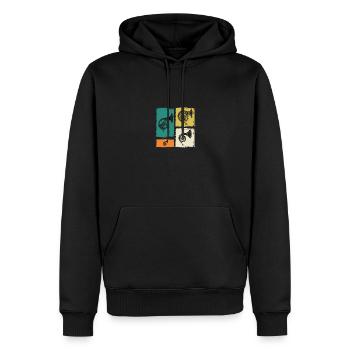 Cor français - Sweat à capuche Premium bio Homme - noir - Devant - Nico (187cm)