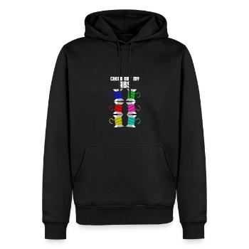 Check Out My Abs - 3D Printer - Men’s Premium Organic Hoodie - black - Front - Nico (187cm)