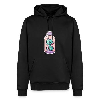 Niedlicher Drache in der Flasche 01 - Männer Premium Bio Hoodie - Schwarz - Vorne - Nico (187cm)