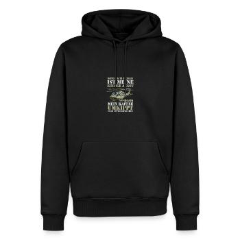 Pilot Fliegen Flieger Helikopter Hubschrauber - Männer Premium Bio Hoodie - Schwarz - Vorne - Nico (187cm)