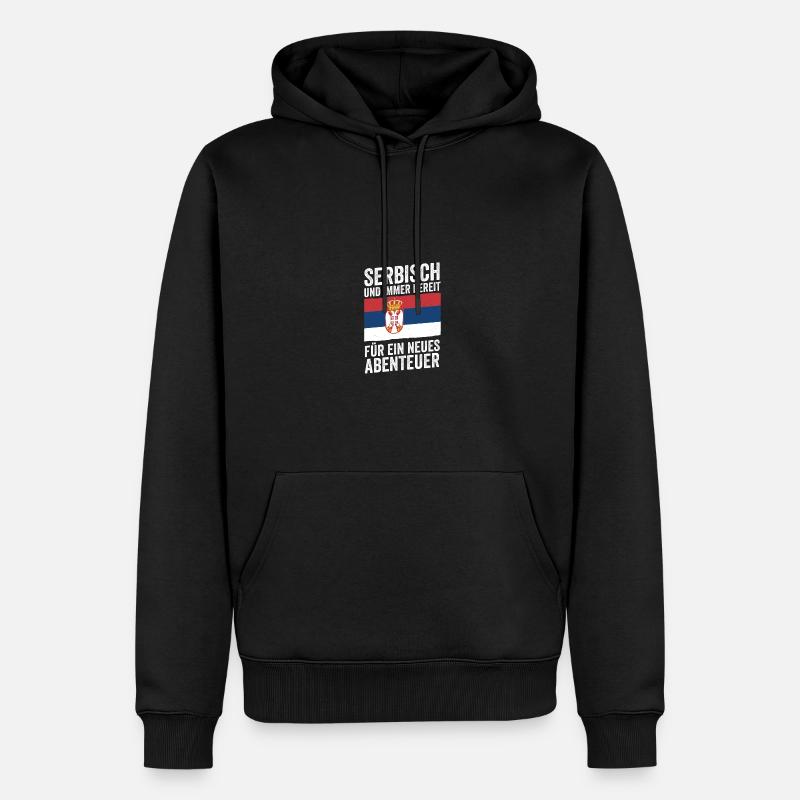 Serbe Serbe Serbie - Sweat à capuche Premium bio Homme - noir