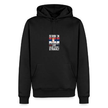 Serbe Serbe Serbie - Sweat à capuche Premium bio Homme - noir - Devant - Nico (187cm)