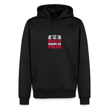 Pole Oma Großmutter Polen - Männer Premium Bio Hoodie - Schwarz - Vorne - Nico (187cm)