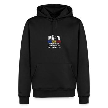 Roumain Roumanie Roumanie - Sweat à capuche Premium bio Homme - noir - Devant - Nico (187cm)