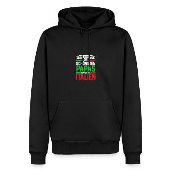 Italie Italien Papa Père Italien Italie - Sweat à capuche Premium bio Homme - noir - Devant - Nico (187cm)