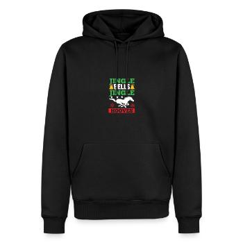 Weihnachtsmann Weihnachten Reiten Reiterin Pferde - Männer Premium Bio Hoodie - Schwarz - Vorne - Nico (187cm)