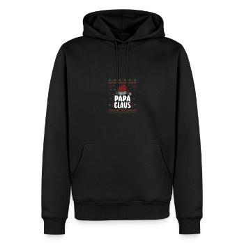 Noël Père Noël Papa Noël - Sweat à capuche Premium bio Homme - noir - Devant - Nico (187cm)