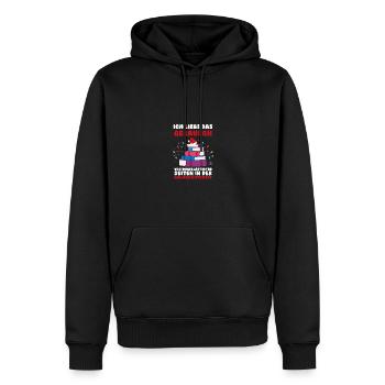 Père Noël Noël Livres de lecture - Sweat à capuche Premium bio Homme - noir - Devant - Nico (187cm)