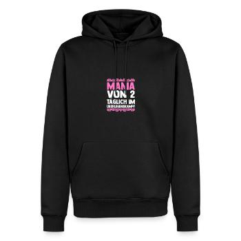 Mama Von 2 Kindern - Männer Premium Bio Hoodie - Schwarz - Vorne - Nico (187cm)