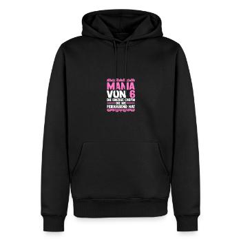 Mom of 6 children - Men’s Premium Organic Hoodie - black - Front - Nico (187cm)