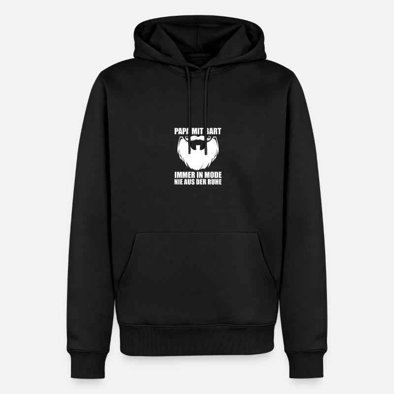 Papa Mit Bart - Männer Premium Bio Hoodie - Schwarz