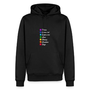 Chakra Fleur de Lotus Yoga Bouddhisme Méditation spir - Sweat à capuche Premium bio Homme - noir - Devant - Nico (187cm)