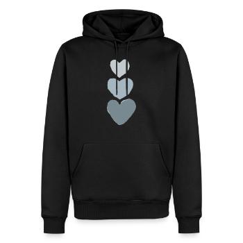 blau lackierte Herzen - Männer Premium Bio Hoodie - Schwarz - Vorne - Nico (187cm)