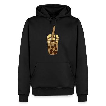 Design Comic Bubble Tea - Männer Premium Bio Hoodie - Schwarz - Vorne - Nico (187cm)