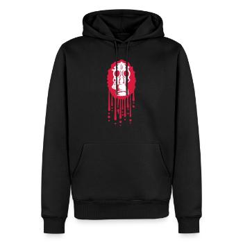 Tropfen Gasmaske Retro Filter - Männer Premium Bio Hoodie - Schwarz - Vorne - Nico (187cm)