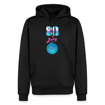 80er Jahre Baby Yoyo Cooles Retro Kostüm Achtziger Jahre - Männer Premium Bio Hoodie - Schwarz - Vorne - Nico (187cm)