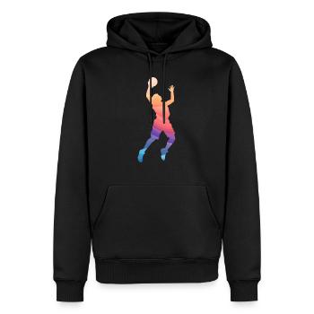 Basketball Player Silhouette - Männer Premium Bio Hoodie - Schwarz - Vorne - Nico (187cm)