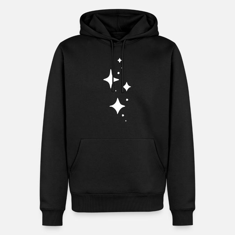 Glitzer Dekor Element - Männer Premium Bio Hoodie - Schwarz