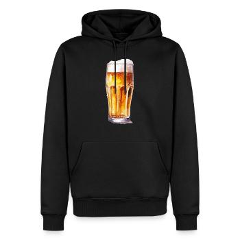 bière - Sweat à capuche Premium bio Homme - noir - Devant - Nico (187cm)