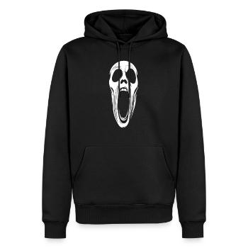 Der Schrei - Männer Premium Bio Hoodie - Schwarz - Vorne - Nico (187cm)