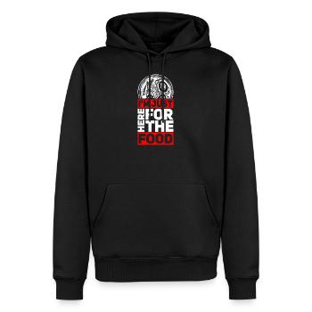 I'M JUST HERE FOR THE FOOD - Männer Premium Bio Hoodie - Schwarz - Vorne - Nico (187cm)