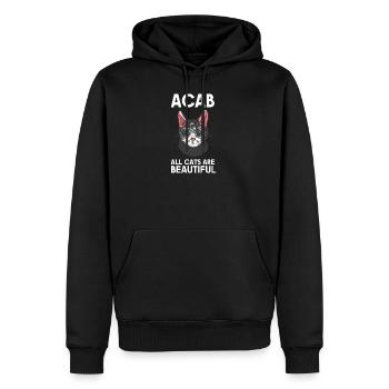 all cats are beautiful - Sweat à capuche Premium bio Homme - noir - Devant - Nico (187cm)