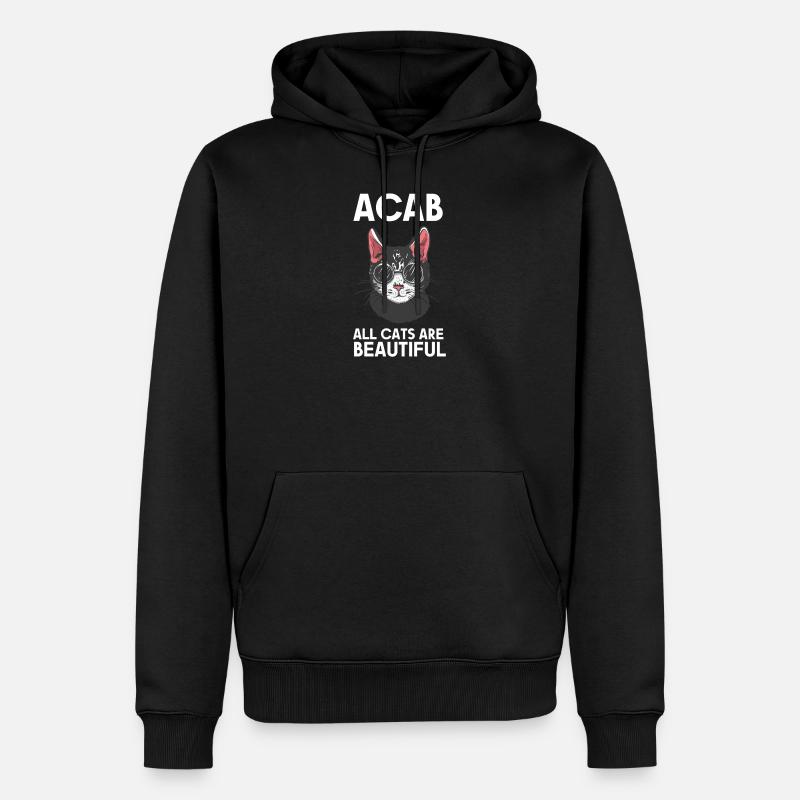 all cats are beautiful - Sweat à capuche Premium bio Homme - noir