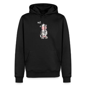 Nö Kuh I Statement Einfach Nö Design I Nein - Männer Premium Bio Hoodie - Schwarz - Vorne - Nico (187cm)